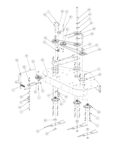Fabricated Deck Spindle Assembly Diagram and Parts List for M48-HN 53BB5E6V750-20-HP-OHV Cub Cadet Lawn Tractor